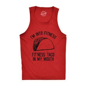 Mens Fitness Taco In My Mouth Tanktop Funny Shirt